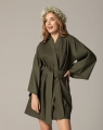 Lniane kimono butelkowa zieleń