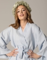 Lniane kimono niebieskie