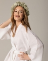 Szlafrok lniany Bride biały