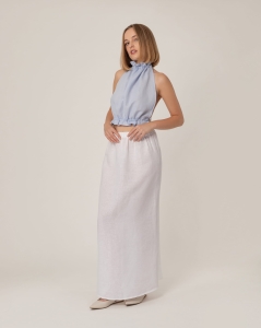 Lniana spódnica maxi Coachella biała
