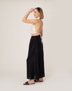 Lniana spódnica maxi Coachella czarna