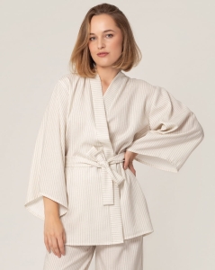 Kimono lniane Tokyo Short w paski