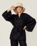 Kimono lniane Tokyo Short czarne